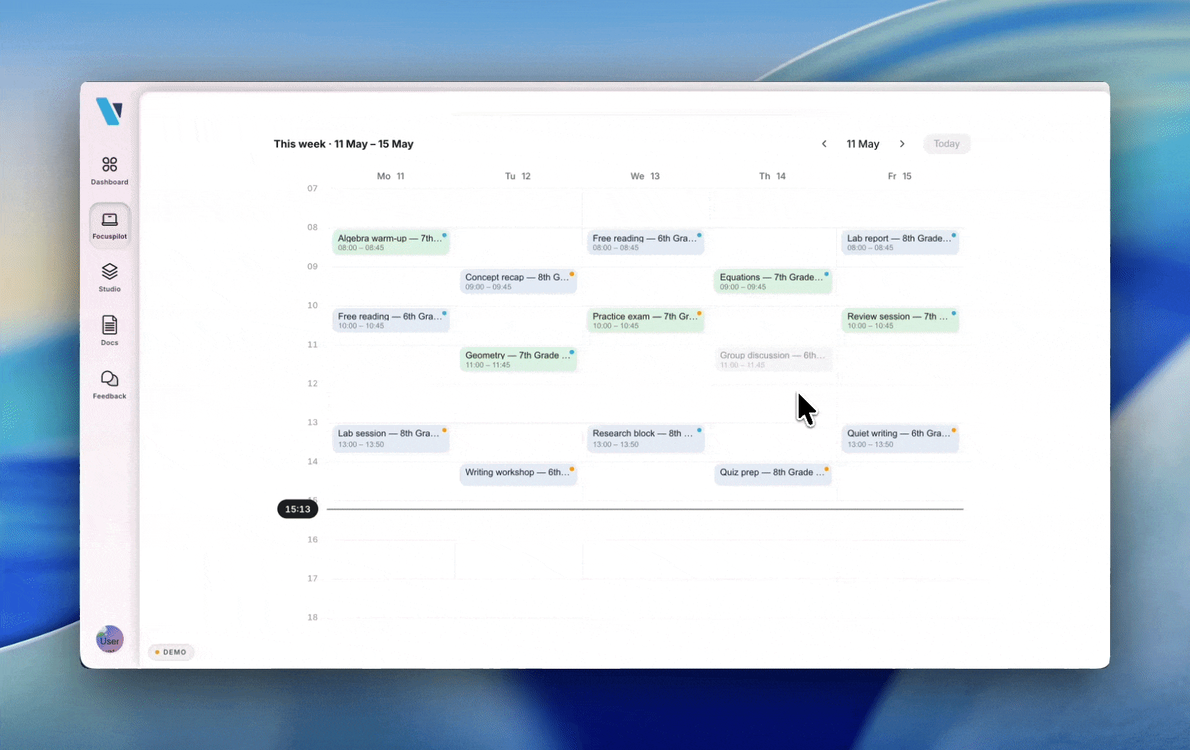 Scheduling a mode on a calendar lesson β fires at the bell for the whole class